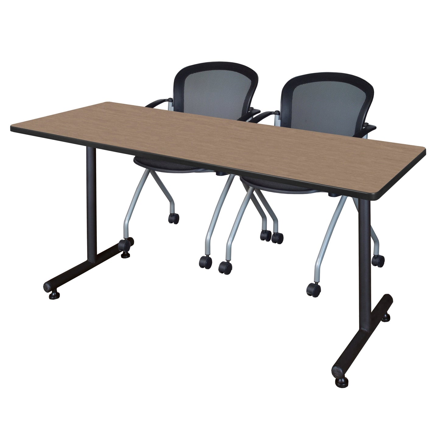 Regency Kobe Professional T - Base Training Seminar Table & 2 Cadence Nesting Chairs 60"W x 24"D x 29"H (REG - MKTRCT6024 - CAD) - SchoolOutlet