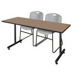 Regency Kobe Professional T - Base Training Table & 2 Zeng Stack Chairs 60
