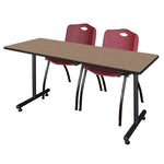Regency Kobe Professional T - Base Training Table & 2 M Stack Chairs 60