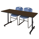 Regency Kobe Professional T - Base Training Table & 2 Zeng Stack Chairs 60