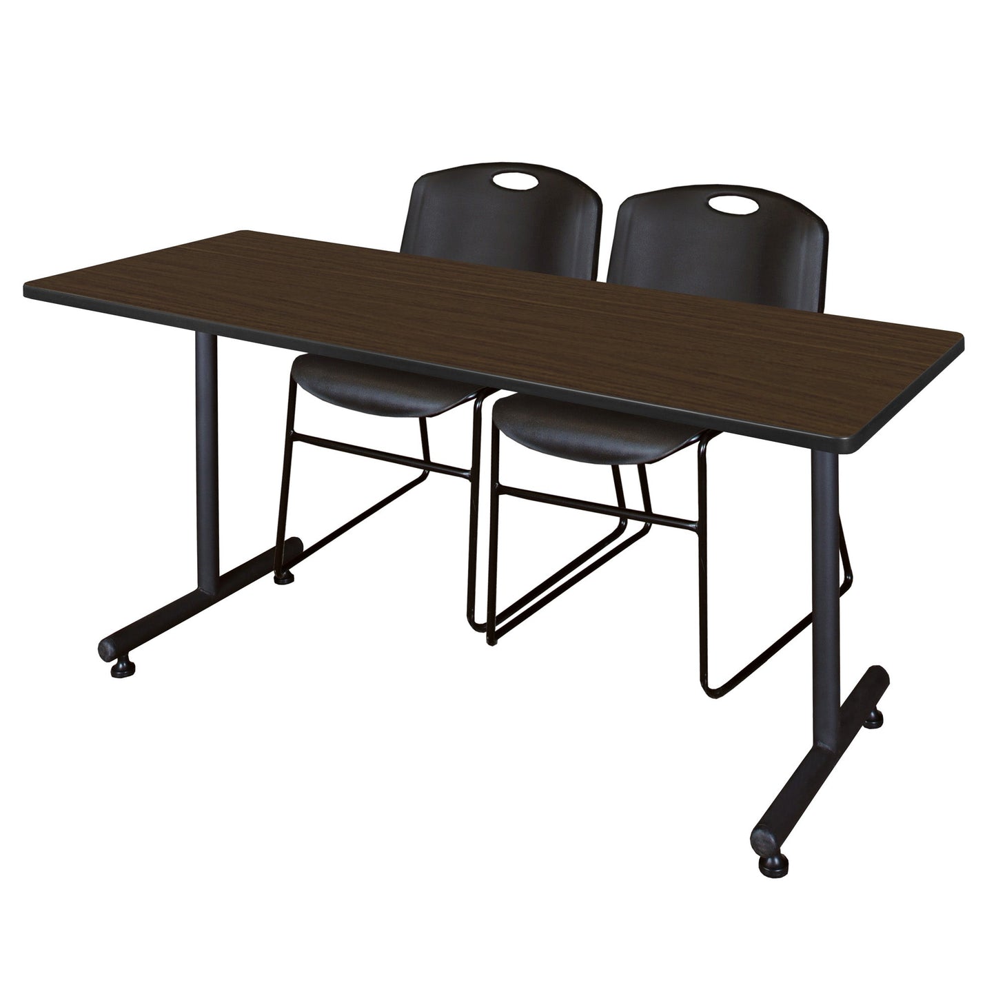 Regency Kobe Professional T - Base Training Table & 2 Zeng Stack Chairs 60"W x 24"D x 29"H (REG - MKTRCT6024 - ZNG) - SchoolOutlet