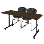 Regency Kobe Professional T - Base Training Table & 2 Zeng Stack Chairs 60