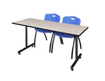 Regency Kobe Professional T - Base Training Table & 2 M Stack Chairs 60