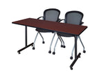 Regency Kobe Professional T - Base Training Seminar Table & 2 Cadence Nesting Chairs 60