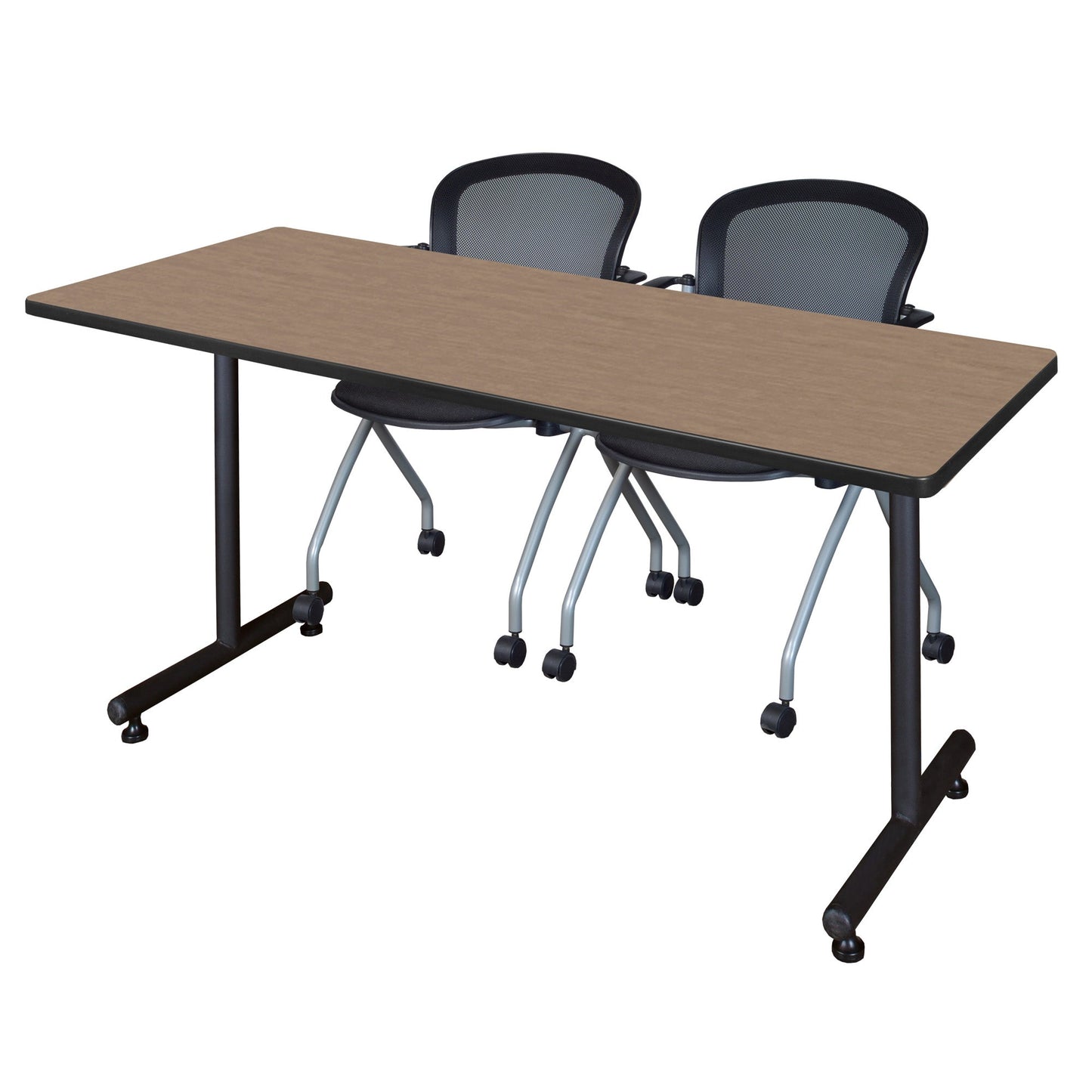 Regency Kobe Professional T - Base Training Seminar Table & 2 Cadence Nesting Chairs 60"W x 30"D x 29"H (REG - MKTRCT6030 - CAD) - SchoolOutlet