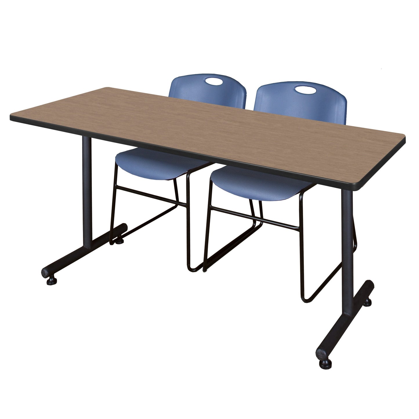 Regency Kobe Professional T - Base Training Table & 2 Zeng Stack Chairs 60"W x 30"D x 29"H (REG - MKTRCT6030 - ZNG) - SchoolOutlet