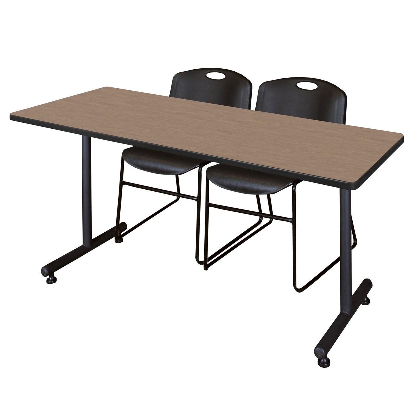 Regency Kobe Professional T - Base Training Table & 2 Zeng Stack Chairs 60"W x 30"D x 29"H (REG - MKTRCT6030 - ZNG) - SchoolOutlet