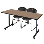 Regency Kobe Professional T - Base Training Table & 2 Zeng Stack Chairs 60