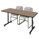 Regency Kobe Professional T - Base Training Table & 2 Zeng Stack Chairs 60