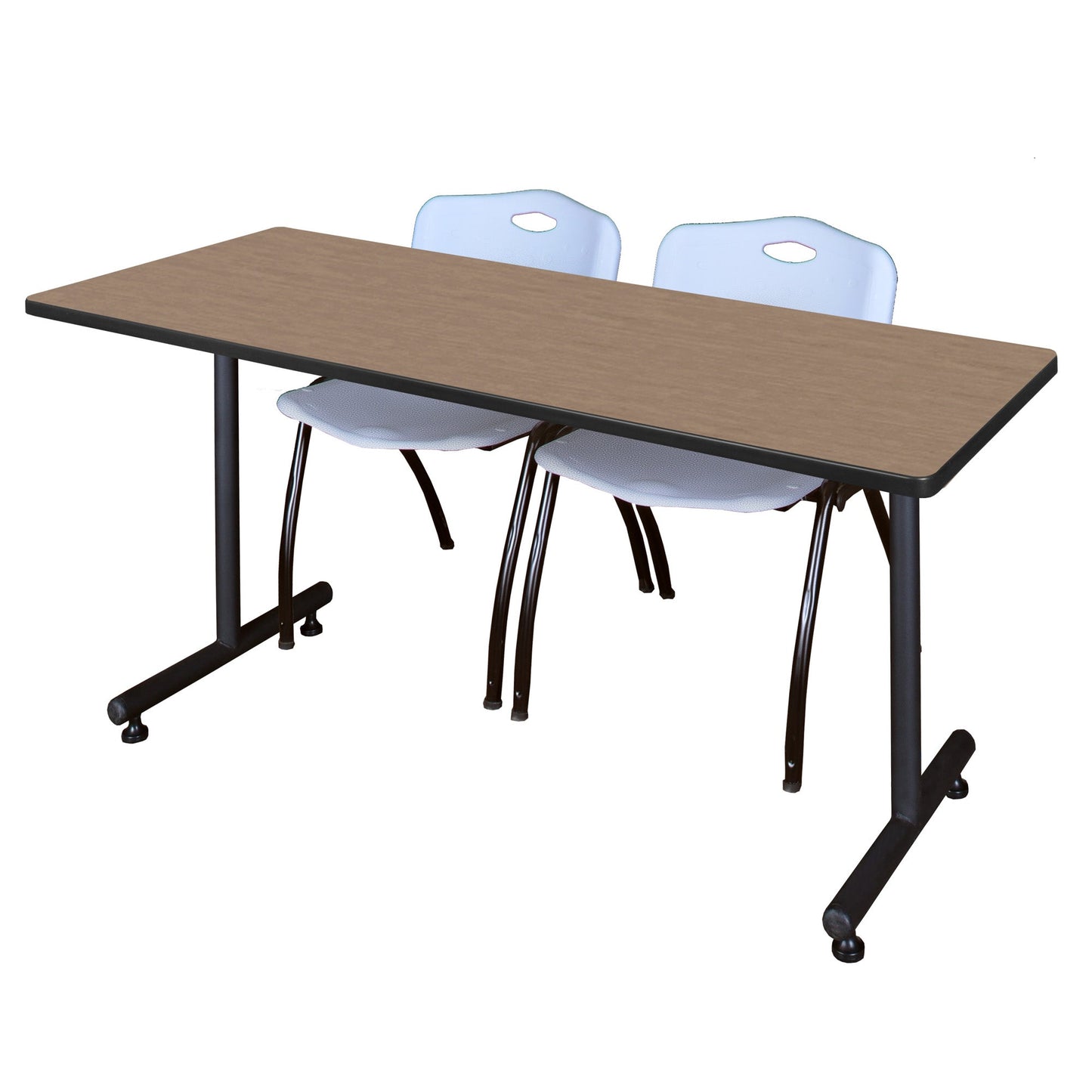 Regency Kobe Professional T - Base Training Seminar Table & 2 M Stack Chairs 60"W x 30"D x 29"H (REG - MKTRCT6030 - 2M) - SchoolOutlet