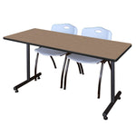 Regency Kobe Professional T - Base Training Seminar Table & 2 M Stack Chairs 60