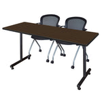 Regency Kobe Professional T - Base Training Seminar Table & 2 Cadence Nesting Chairs 60