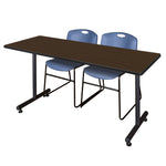 Regency Kobe Professional T - Base Training Table & 2 Zeng Stack Chairs 60