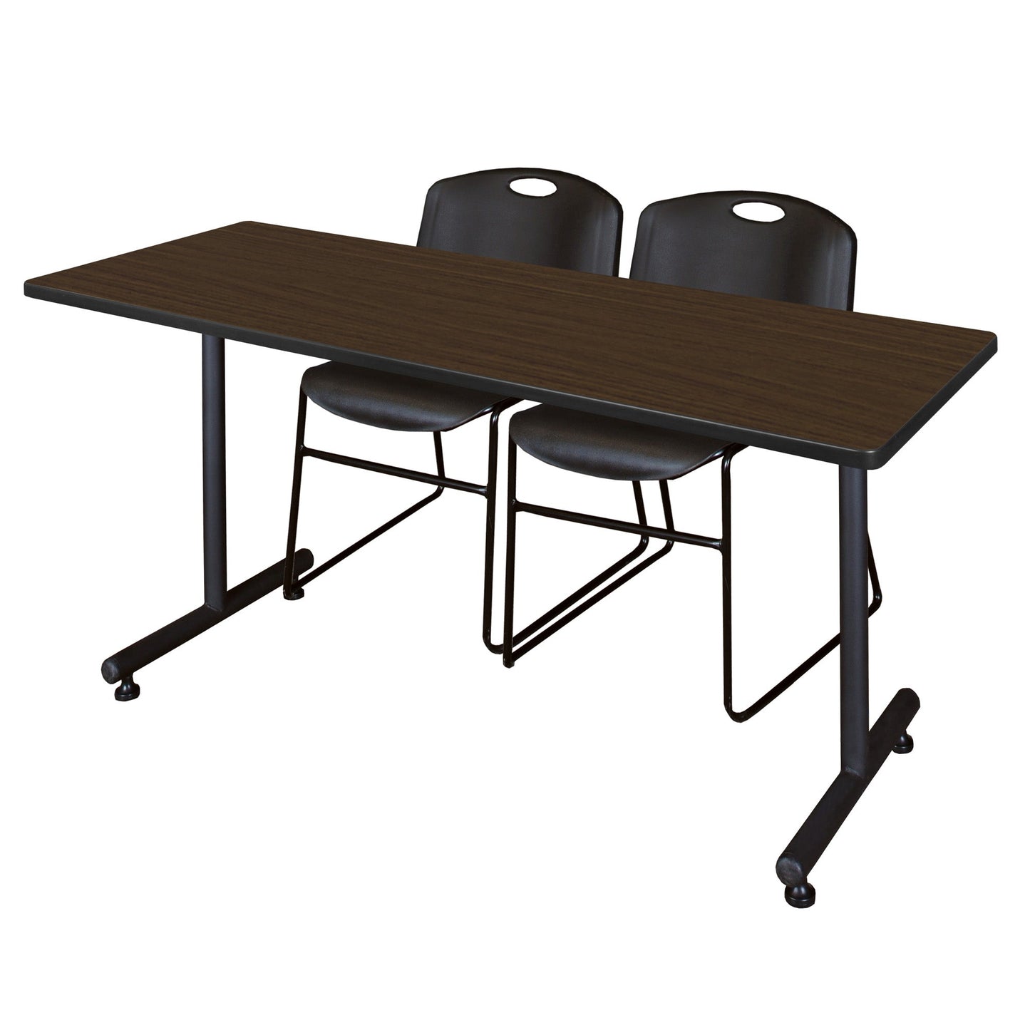 Regency Kobe Professional T - Base Training Table & 2 Zeng Stack Chairs 60"W x 30"D x 29"H (REG - MKTRCT6030 - ZNG) - SchoolOutlet