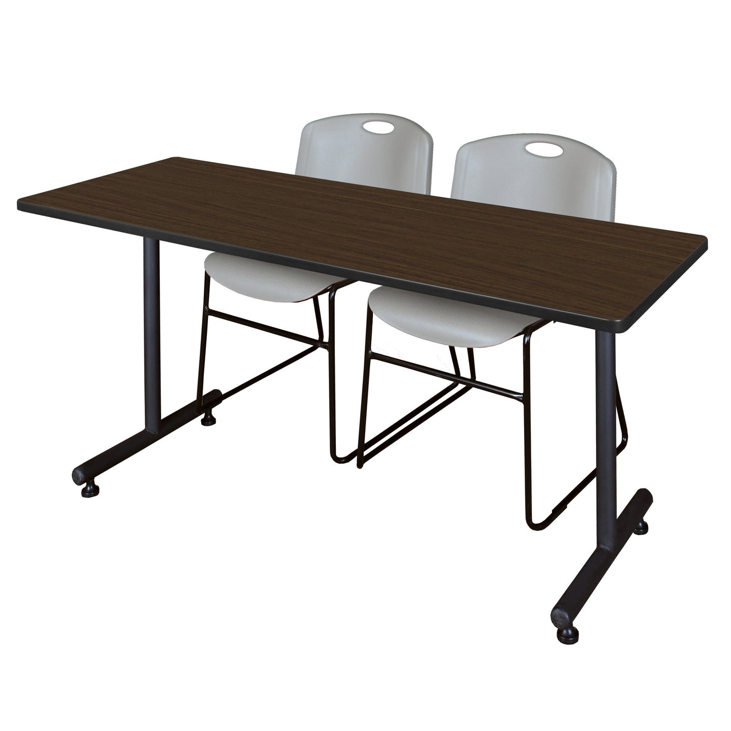 Regency Kobe Professional T - Base Training Table & 2 Zeng Stack Chairs 60"W x 30"D x 29"H (REG - MKTRCT6030 - ZNG) - SchoolOutlet