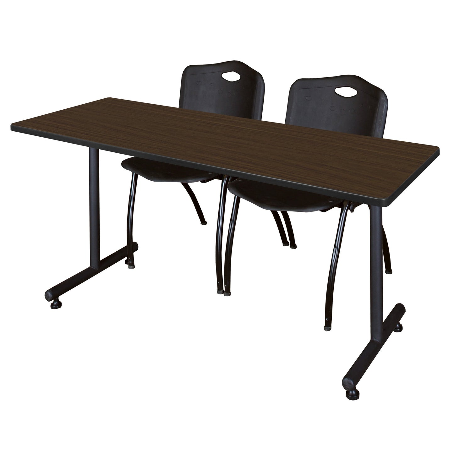Regency Kobe Professional T - Base Training Seminar Table & 2 M Stack Chairs 60"W x 30"D x 29"H (REG - MKTRCT6030 - 2M) - SchoolOutlet