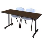 Regency Kobe Professional T - Base Training Seminar Table & 2 M Stack Chairs 60