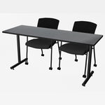 Regency Kobe Professional T - Base Training Seminar Table & 2 Knight Mesh Chairs 66
