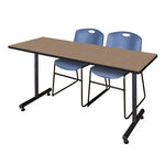 Regency Kobe Professional T - Base Training Table & 2 Zeng Stack Chairs 66