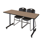 Regency Kobe Professional T - Base Training Table & 2 Zeng Stack Chairs 66