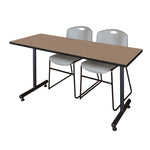 Regency Kobe Professional T - Base Training Table & 2 Zeng Stack Chairs 66