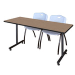 Regency Kobe Professional T - Base Training Table & 2 M Stack Chairs 66