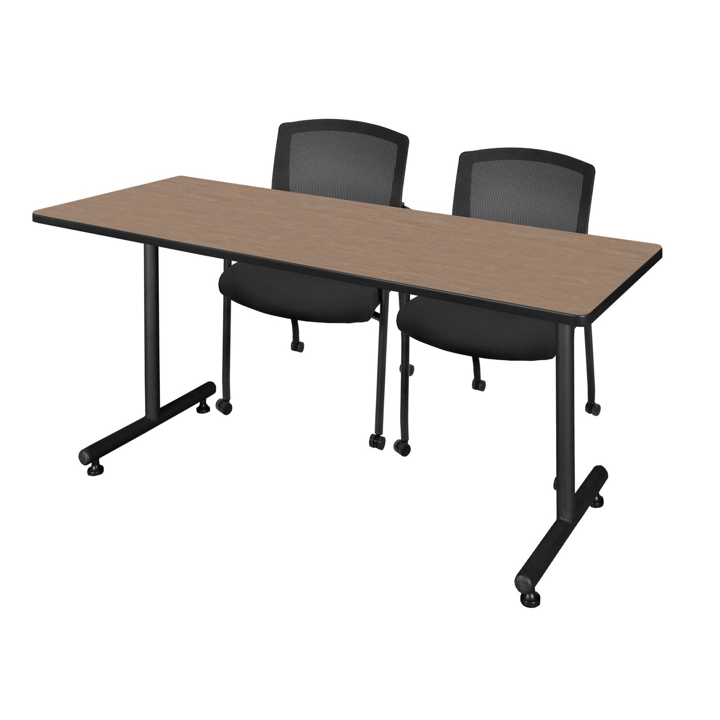 Regency Kobe Professional T - Base Training Seminar Table & 2 Knight Mesh Chairs 66"W x 24"D x 29"H (REG - MKTRCT6624 - KNM) - SchoolOutlet