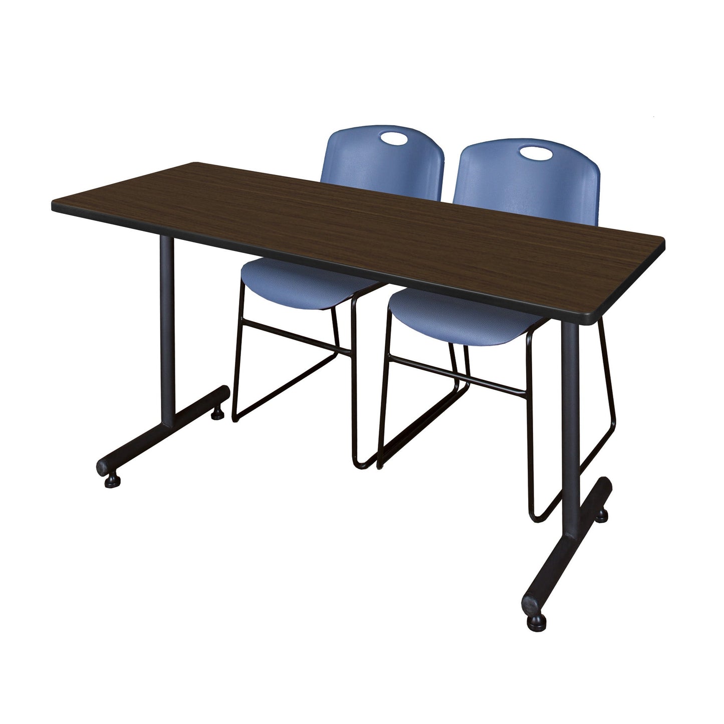 Regency Kobe Professional T - Base Training Table & 2 Zeng Stack Chairs 66"W x 24"D x 29"H (REG - MKTRCT6624 - ZNG) - SchoolOutlet