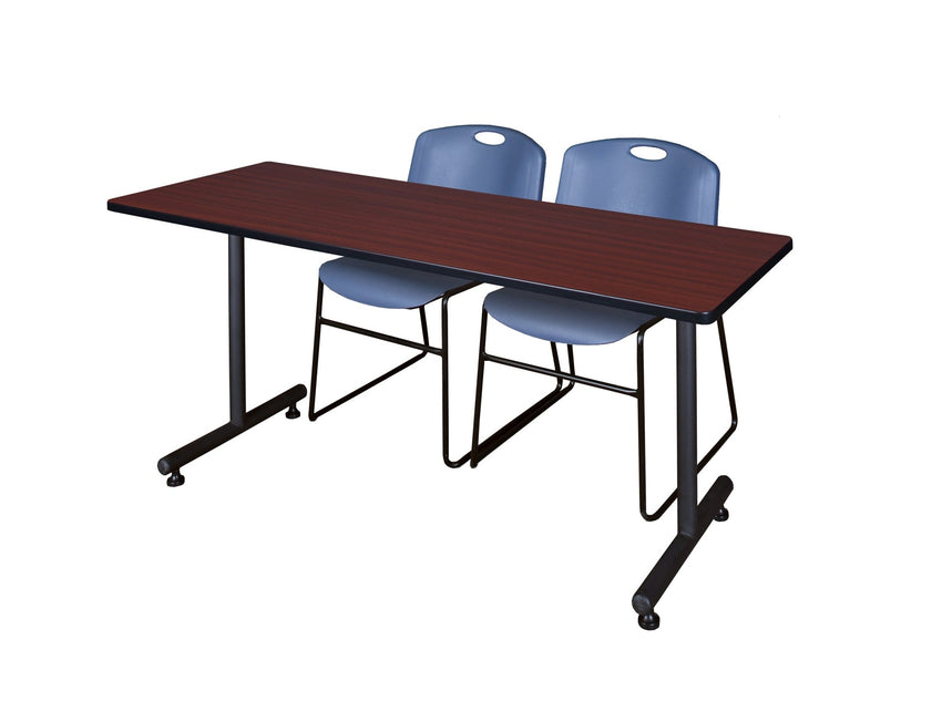Regency Kobe Professional T - Base Training Table & 2 Zeng Stack Chairs 66"W x 30"D x 29"H (REG - MKTRCT6630 - ZNG) - SchoolOutlet