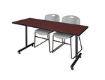 Regency Kobe Professional T - Base Training Table & 2 Zeng Stack Chairs 66