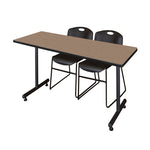 Regency Kobe Professional T - Base Training Table & 2 Zeng Stack Chairs 66
