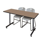 Regency Kobe Professional T - Base Training Table & 2 Zeng Stack Chairs 66