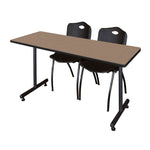 Regency Kobe Professional T - Base Training Seminar Table & 2 M Stack Chairs 66
