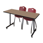 Regency Kobe Professional T - Base Training Seminar Table & 2 M Stack Chairs 66