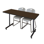 Regency Kobe Professional T - Base Training Table & 2 Zeng Stack Chairs 66