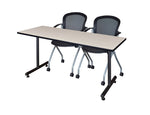 Regency Kobe Professional T - Base Training Seminar Table & 2 Cadence Nesting Chairs 66