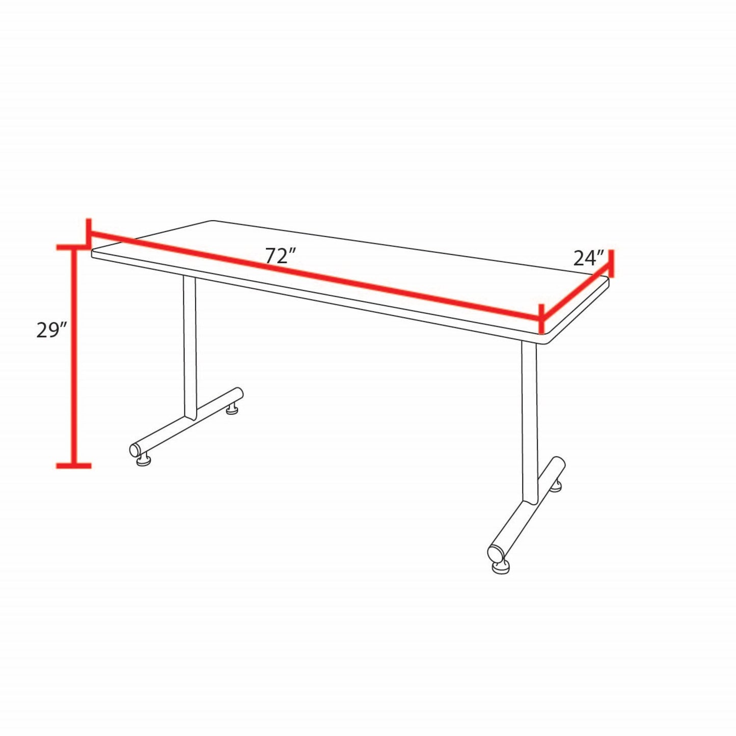 Regency Kobe Professional T - Base Training Seminar Table & 2 M Stack Chairs 72"W x 24"D x 29"H (REG - MKTRCT7224 - 2M) - SchoolOutlet