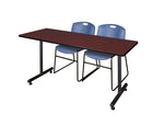 Regency Kobe Professional T - Base Training Table & 2 Zeng Stack Chairs 72