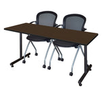 Regency Kobe Professional T - Base Training Seminar Table & 2 Cadence Nesting Chairs 72