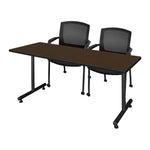 Regency Kobe Professional T - Base Training Seminar Table & 2 Knight Mesh Chairs 72