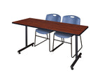 Regency Kobe Professional T - Base Training Table & 2 Zeng Stack Chairs 72