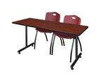 Regency Kobe Professional T - Base Training Seminar Table & 2 M Stack Chairs 72