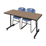 Regency Kobe Professional T - Base Training Table & 2 Zeng Stack Chairs 72