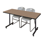 Regency Kobe Professional T - Base Training Table & 2 Zeng Stack Chairs 72