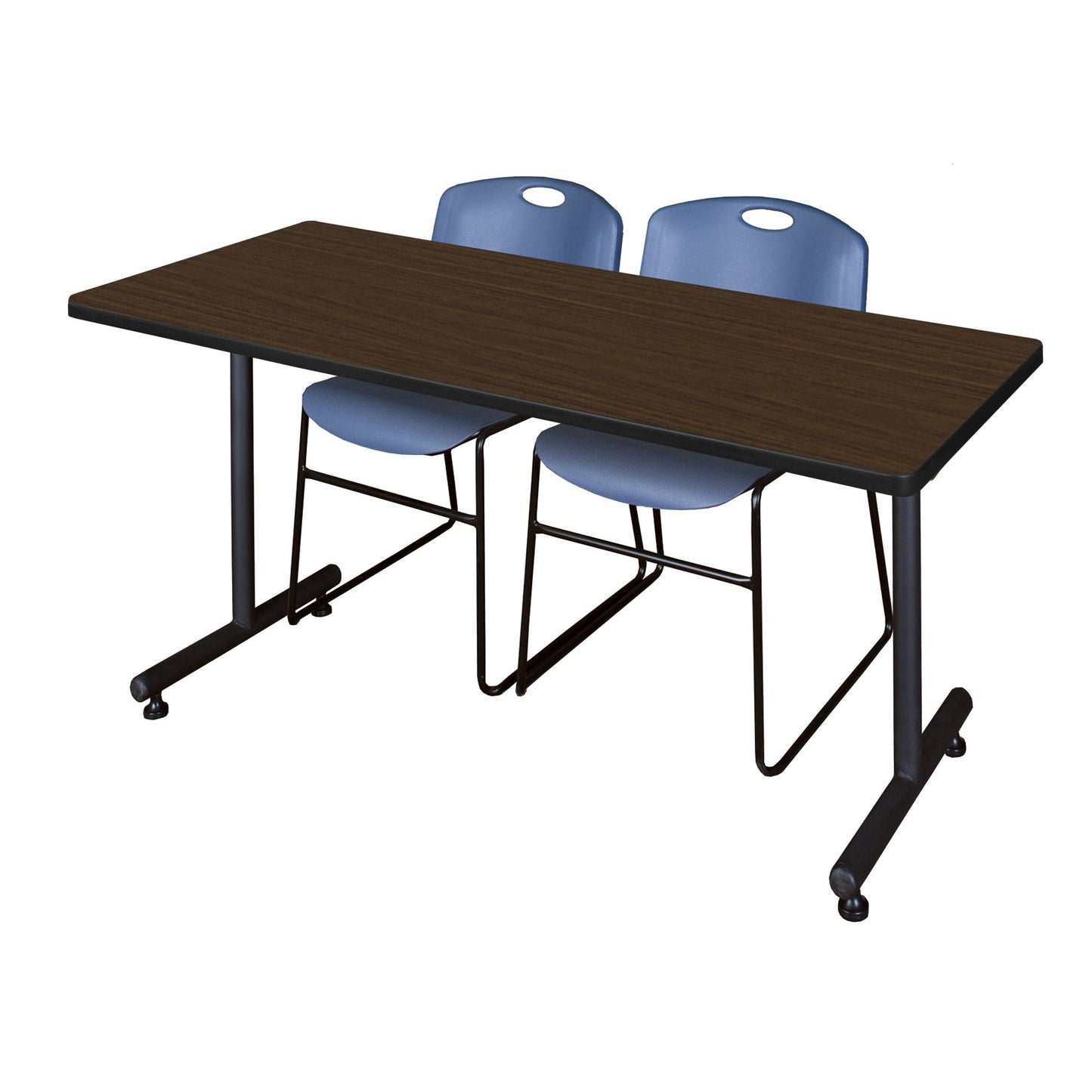 Regency Kobe Professional T - Base Training Table & 2 Zeng Stack Chairs 72"W x 30"D x 29"H (REG - MKTRCT7230 - ZNG) - SchoolOutlet