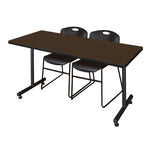 Regency Kobe Professional T - Base Training Table & 2 Zeng Stack Chairs 72