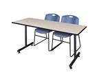 Regency Kobe Professional T - Base Training Table & 2 Zeng Stack Chairs 72