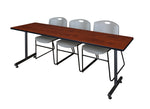 Regency Kobe Professional T - Base Training Table & 3 Zeng Stack Chairs 84