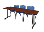 Regency Kobe Professional T - Base Training Seminar Table & 3 M Stack Chairs 84