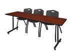 Regency Kobe Professional T - Base Training Seminar Table & 3 M Stack Chairs 84